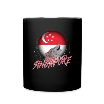 Singapur - Tasse einfarbig - Schwarz - Vorne