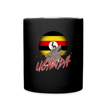 Uganda - Tasse einfarbig - Schwarz - Vorne