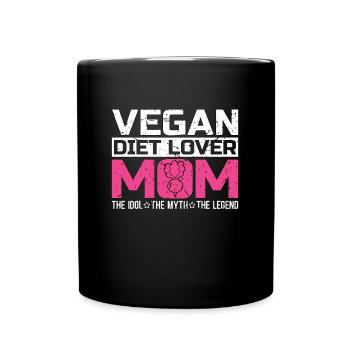 Vegan Diet Lover Mom The Idol The Myth Vegetarian - Full Colour Mug - black - Front