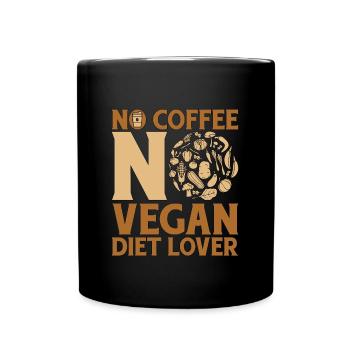 Amateur de régime végétalien Pas de café Véganisme Amateur de café - Mug uni - noir - Devant