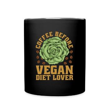 Vegan Diet Lover Coffee Vegetarian Coffee Lover - Full Colour Mug - black - Front