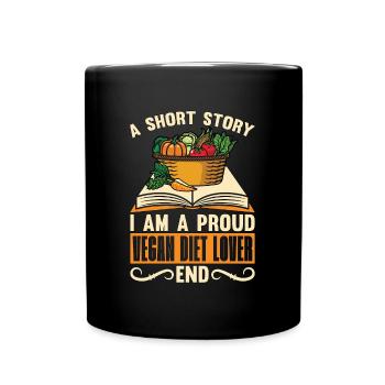 Amateur de régime végétalien Une histoire courte Je suis à base de plantes - Mug uni - noir - Devant