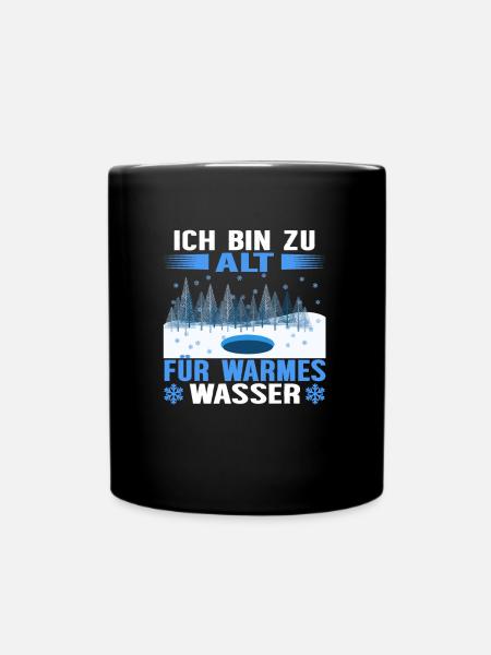 Winterbaden und Eisbaden- Eisbader lieben Kältebad - Tasse einfarbig - Schwarz