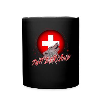 Schweiz - Tasse einfarbig - Schwarz - Vorne