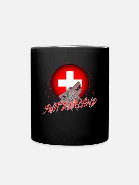 Schweiz - Tasse einfarbig - Schwarz