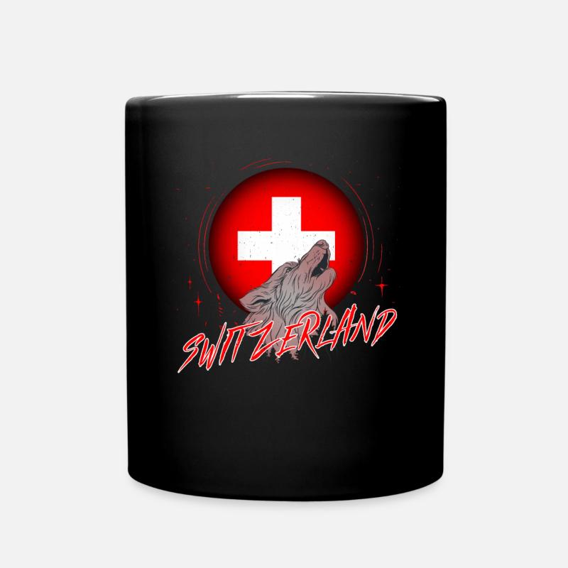Schweiz - Tasse einfarbig - Schwarz