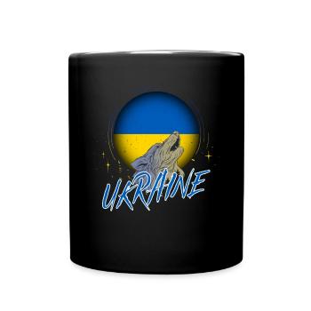 Ukraine - Tasse einfarbig - Schwarz - Vorne