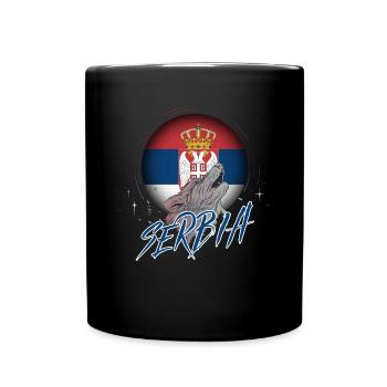 Serbien - Tasse einfarbig - Schwarz - Vorne