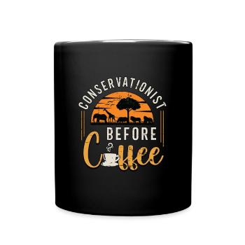 Conservationist Before Environment Coffee Lover - Full Colour Mug - black - Front