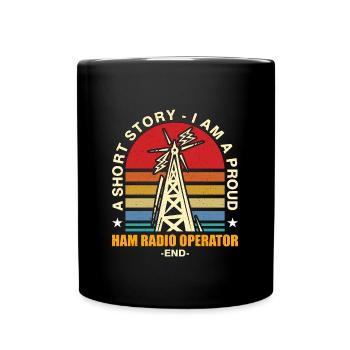 Ham Radio Operator A Short Story Radio Operator - Full Colour Mug - black - Front