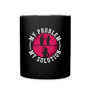 Farrier My Problem My Solution Pictogram Mom Dad - Tasse einfarbig - Schwarz - Vorne