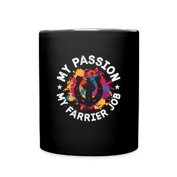 Farrier My Passion My Farrier Job Blacksmithing - Full Colour Mug - black - Front