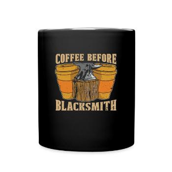 Café de forge avant de forger amateur de café - Mug uni - noir - Devant