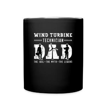 Wind Turbine Technician Dad The Idol The Windmill - Tasse einfarbig - Schwarz - Vorne