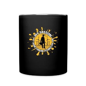 Wind Turbine Tech My Passion My Renewable Energy - Tasse einfarbig - Schwarz - Vorne