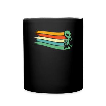 Alien Außerirdischer - Tasse einfarbig - Schwarz - Vorne