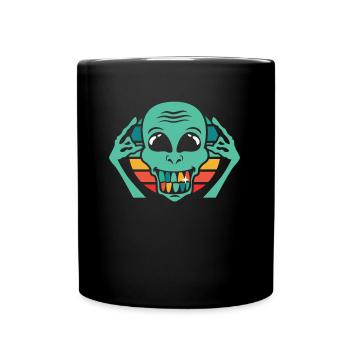 Alien Außerirdischer - Tasse einfarbig - Schwarz - Vorne