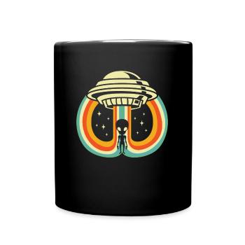 Alien Außerirdischer - Tasse einfarbig - Schwarz - Vorne