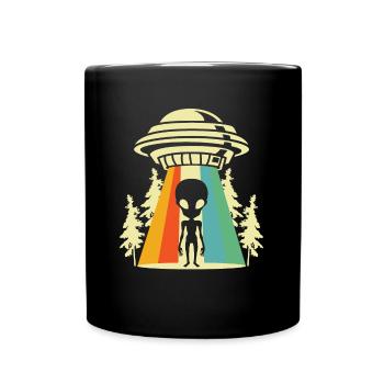 Alien Außerirdischer - Tasse einfarbig - Schwarz - Vorne