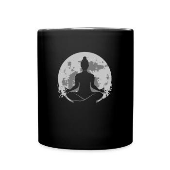 Yoga Mond - Tasse einfarbig - Schwarz - Vorne
