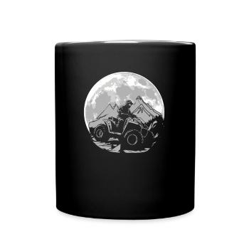 Quad Bike Mond - Tasse einfarbig - Schwarz - Vorne