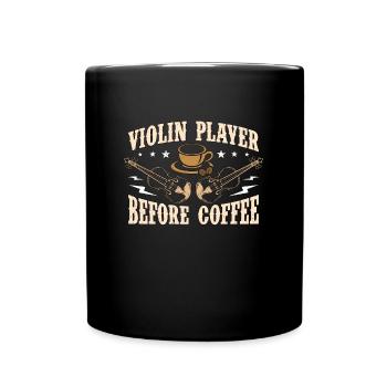 Violoniste Avant Café Musicien Amateur De Café - Mug uni - noir - Devant
