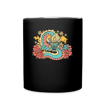Year of the Dragon 2024 Flowers - Full Colour Mug - black - Front