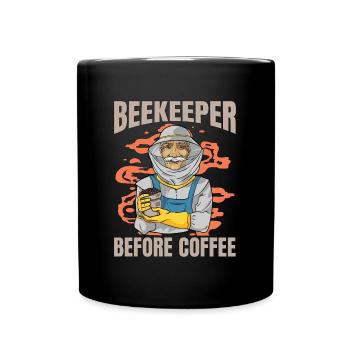 Beekeeper Before Coffee Bee Farmer Coffee Lover - Full Colour Mug - black - Front