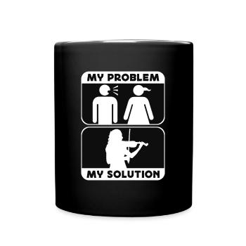 Violin Player My Problem My Pictogram Mom Musician - Tasse einfarbig - Schwarz - Vorne