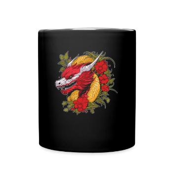 Jahr Des Drachen 2024 - Tasse einfarbig - Schwarz - Vorne