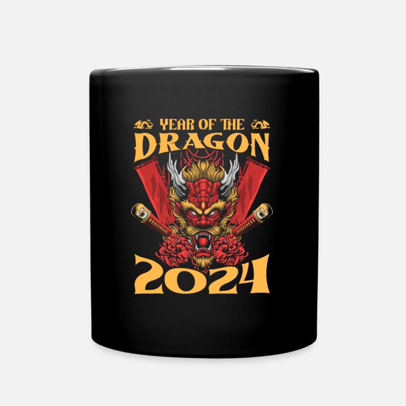 Jahr Des Drachen 2024 - Tasse einfarbig - Schwarz
