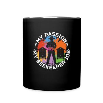 Beekeeper My Passion My Beekeeper Job Beekeeping - Full Colour Mug - black - Front