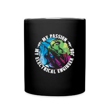 Electrical Engineer My Passion My Engineer Lineman - Full Colour Mug - black - Front