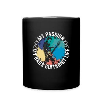 Bass Guitarist My Passion My Bass Electric Guitar - Full Colour Mug - black - Front