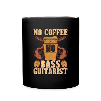 Guitariste basse Pas de café Pas de musicien Amateur de café - Mug uni - noir - Devant
