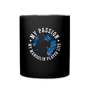 Joueur de mandoline Ma passion Ma mandoline Musique folklorique - Mug uni - noir - Devant