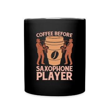 Joueur de saxophone Café Jazz Musique Amateur de café - Mug uni - noir - Devant