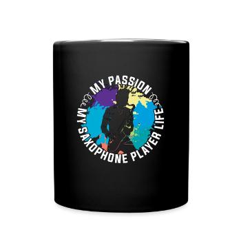 Saxophoniste Ma Passion Mon Instrument à Vent - Mug uni - noir - Devant