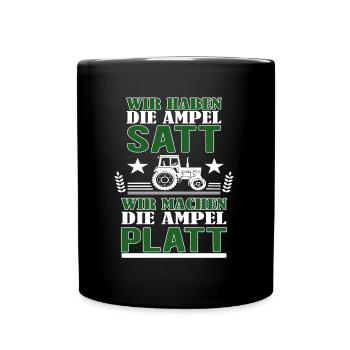 Landwirte protestieren gegen Ampel - Bauern Demo - Tasse einfarbig - Schwarz - Vorne