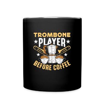 Joueur de trombone avant la fanfare amateur de café - Mug uni - noir - Devant