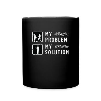 Flutes Player My Problem My Pictogram Dad Mom - Tasse einfarbig - Schwarz - Vorne