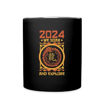 Jahr Des Drachen 2024 - Tasse einfarbig - Schwarz - Vorne