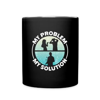 Marimba Player My Problem My Pictogram Dad Mom - Tasse einfarbig - Schwarz - Vorne