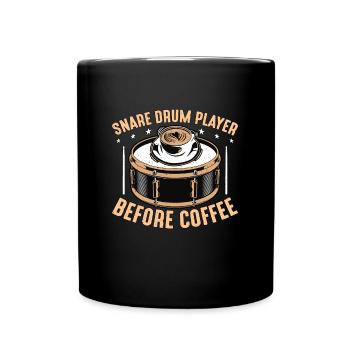 Joueur de caisse claire avant l’amateur de café Drumline - Mug uni - noir - Devant