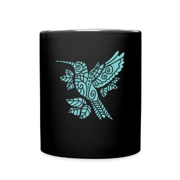 Kolibri Tribal Hummingbird - Tasse einfarbig - Schwarz - Vorne