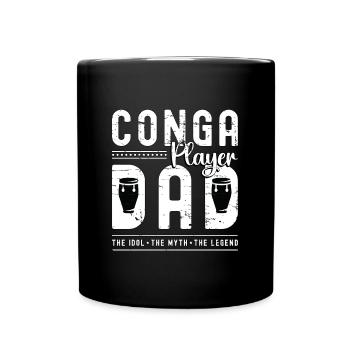 Papa joueur de conga L’idole Le mythe Le tambour de conga - Mug uni - noir - Devant