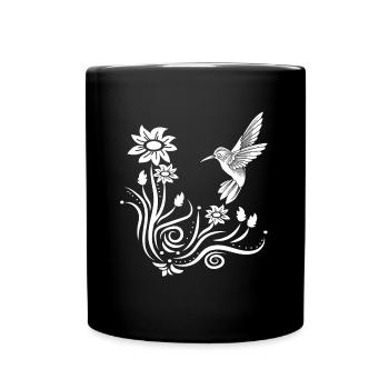 Colibri Fleur Oiseau - Mug uni - noir - Devant