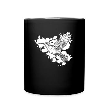 Kolibri Watercolor Hummingbird - Tasse einfarbig - Schwarz - Vorne