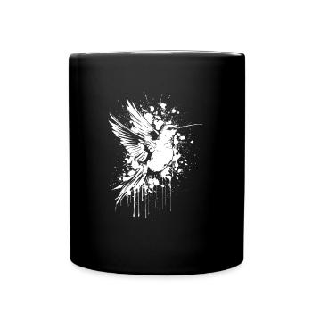 Kolibri Watercolor Hummingbird - Tasse einfarbig - Schwarz - Vorne