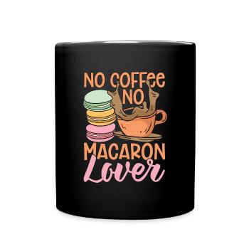 Amateur de macarons Pas de café Pas de macaron amateur de café - Mug uni - noir - Devant